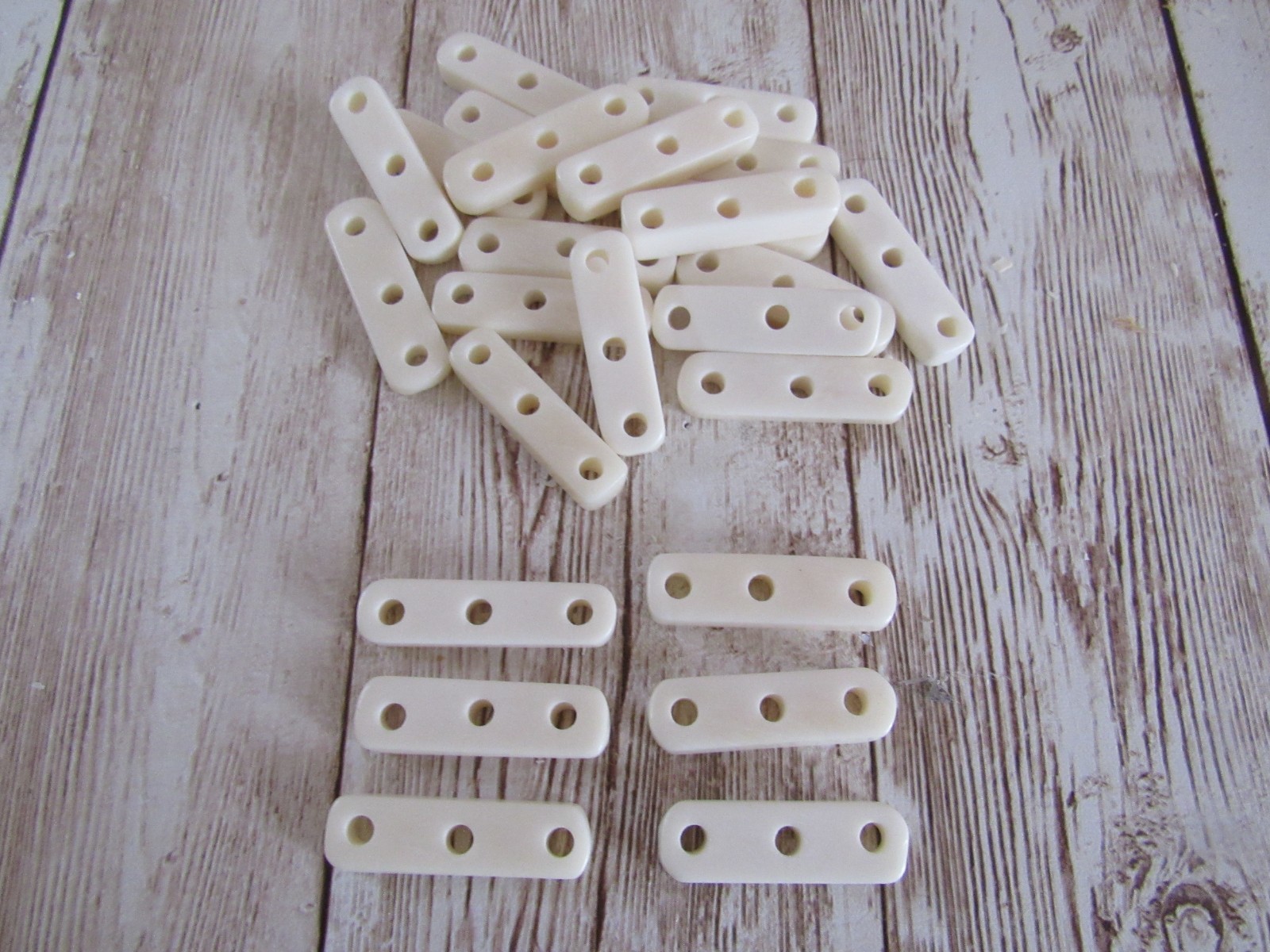 Bone Spacer Choker Bead 3 hole White Beads Buffalo Bone Tribal Jewelry Supplies