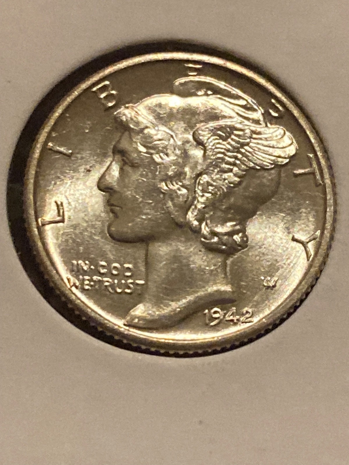1942-D Mercury Dime - FSB -  Unc 1