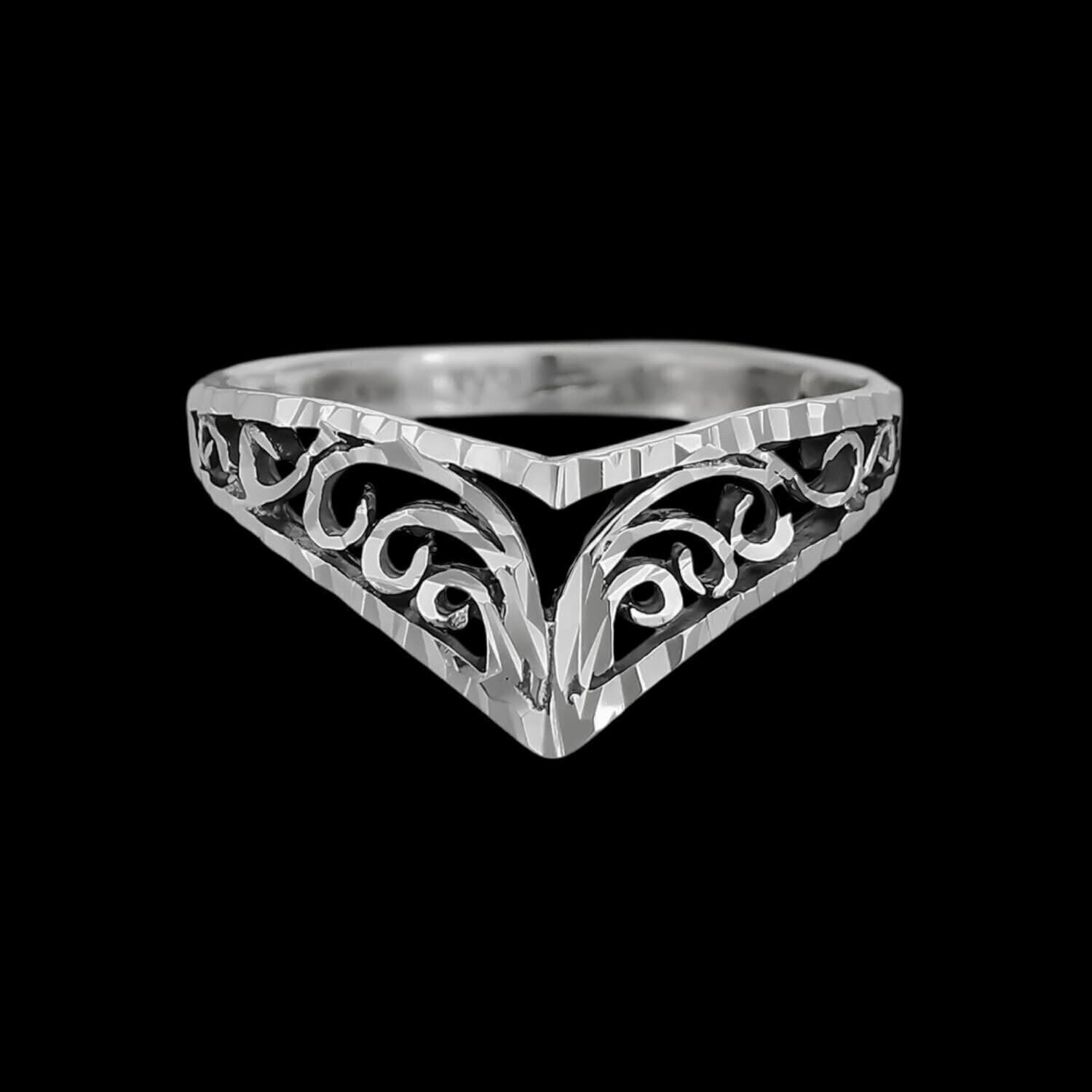 Diamond Cut Flourish Tiara Ring