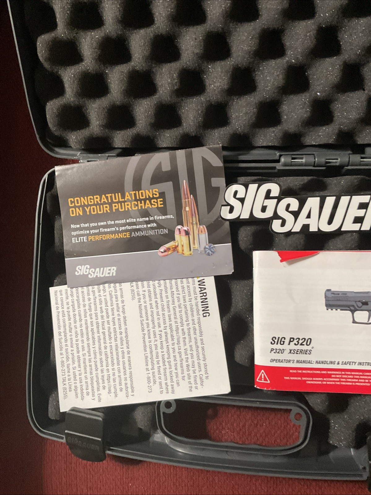 Sig Sauer P320 Series Hard Case Gun Box with Manual