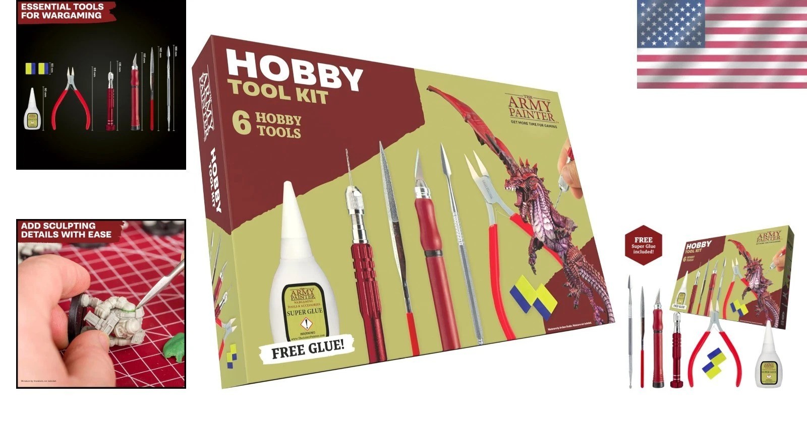 Warhammer & DND Modeling Tool Kit with Green Stuff-