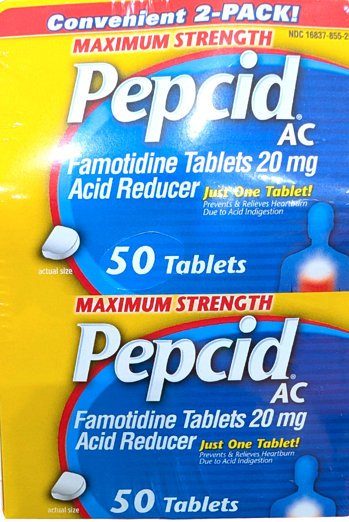 Pepcid AC Maximum Strength 20mg Acid Reducer 2x50 Total 100 Tablets EXP 10/2027
