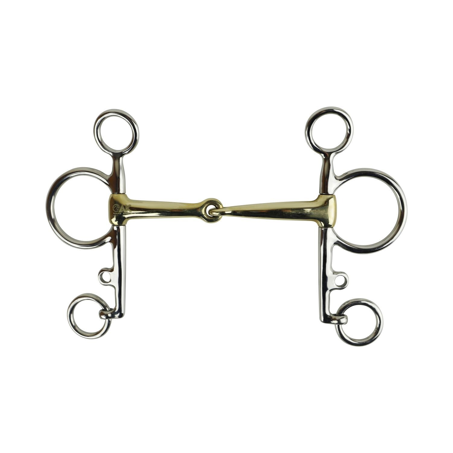 AK Pelham Horse Riding Bits with Single Joint with German Silver Mouthpiece