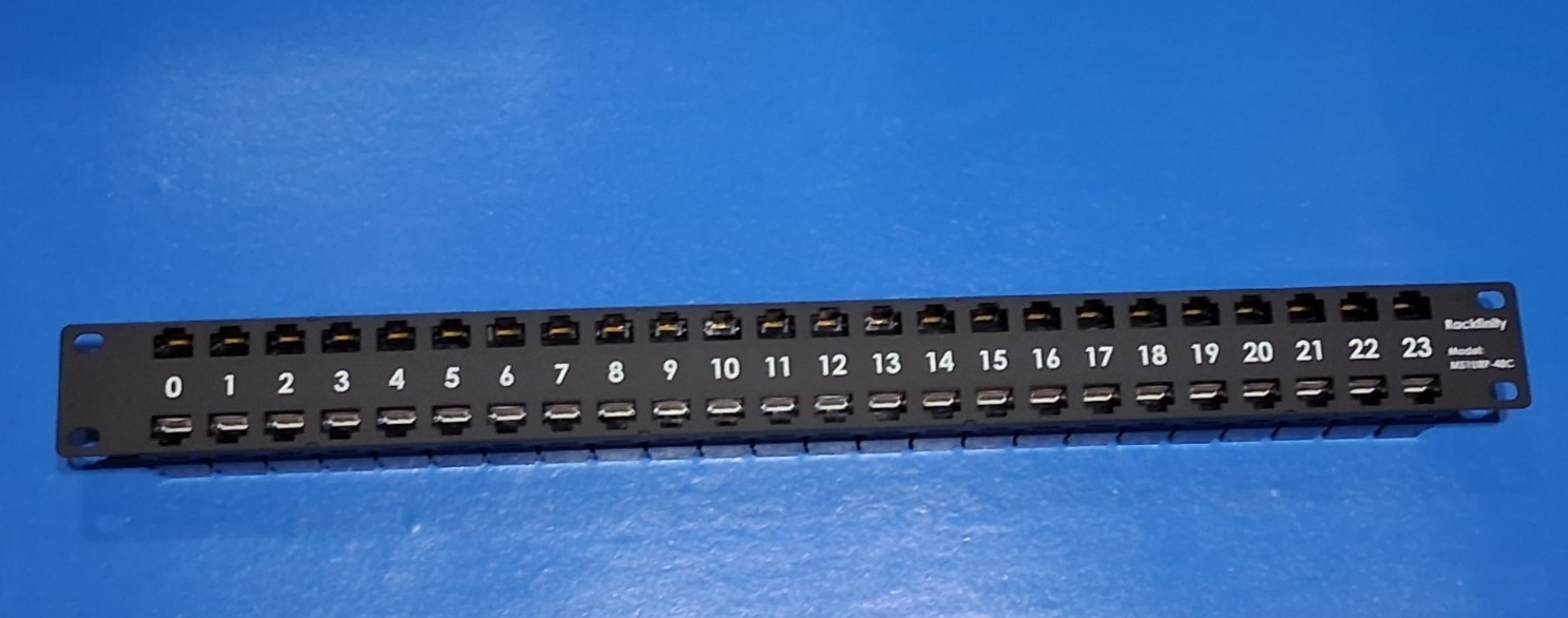1U 48 Port Keystone Patch Panel with 48 Cat 6 568B Keystone couplers