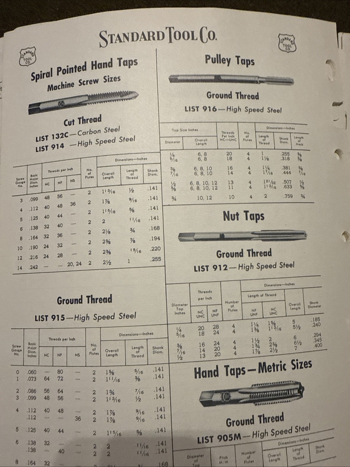 Vintage Standard Tool Co Tool Catalog USA 🇺🇸