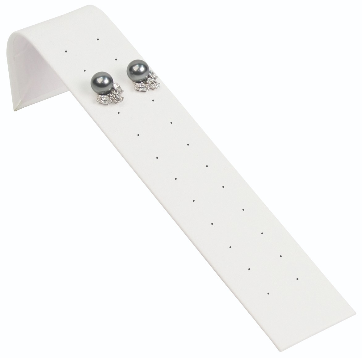 2 Piece White Earring Ramp Display for up to 12 Pair of Studs