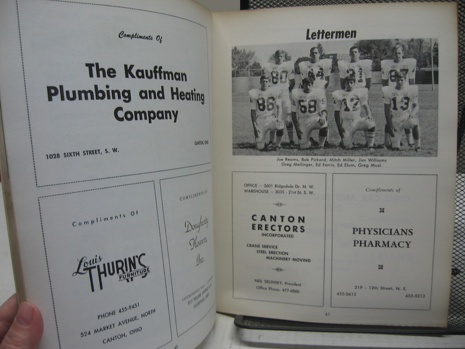 1969 Football Program Central Catholic Crusaders vs Canton South