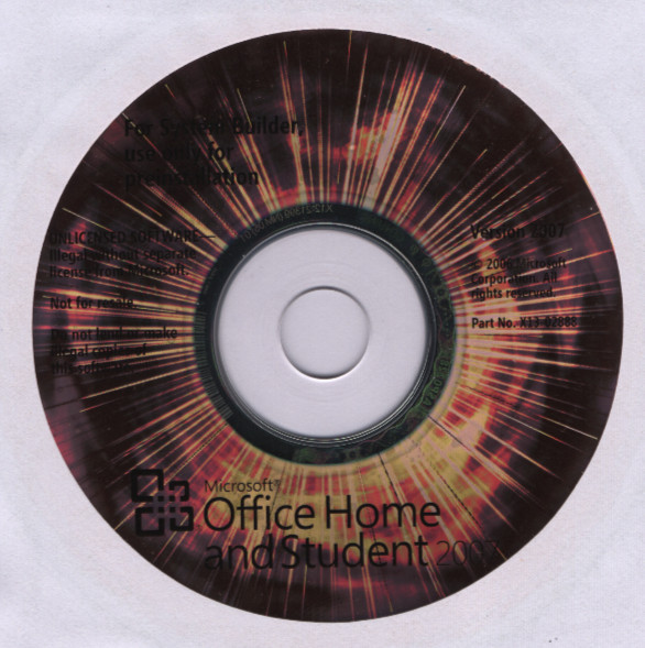 Microsoft Office Home & Student 2007 for System Builder CD-ROM  Disc Only
