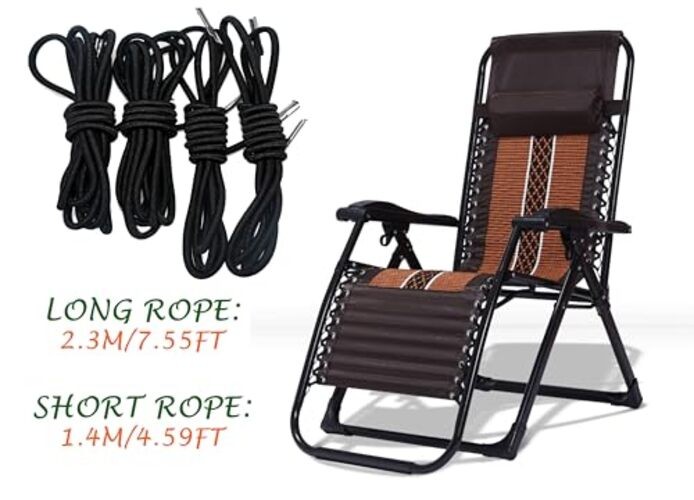 Azatemgo Universal Replacement Cords for Zero Gravity Chairs - 4 Pack Black