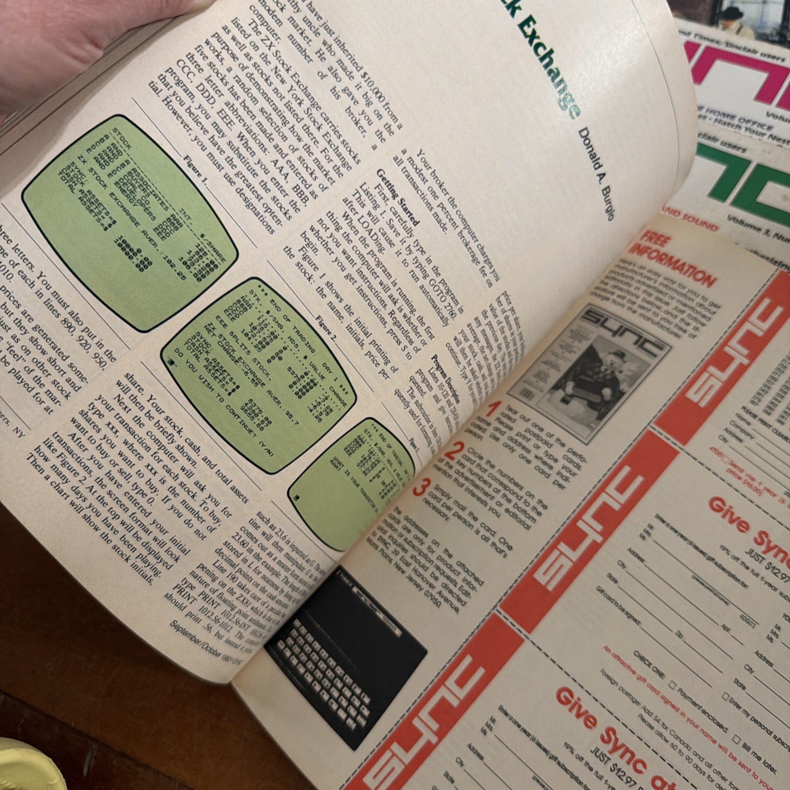 Sync Timex Sinclair Computer Magazine 1983 1984 PC Machine Language Chaining Bit