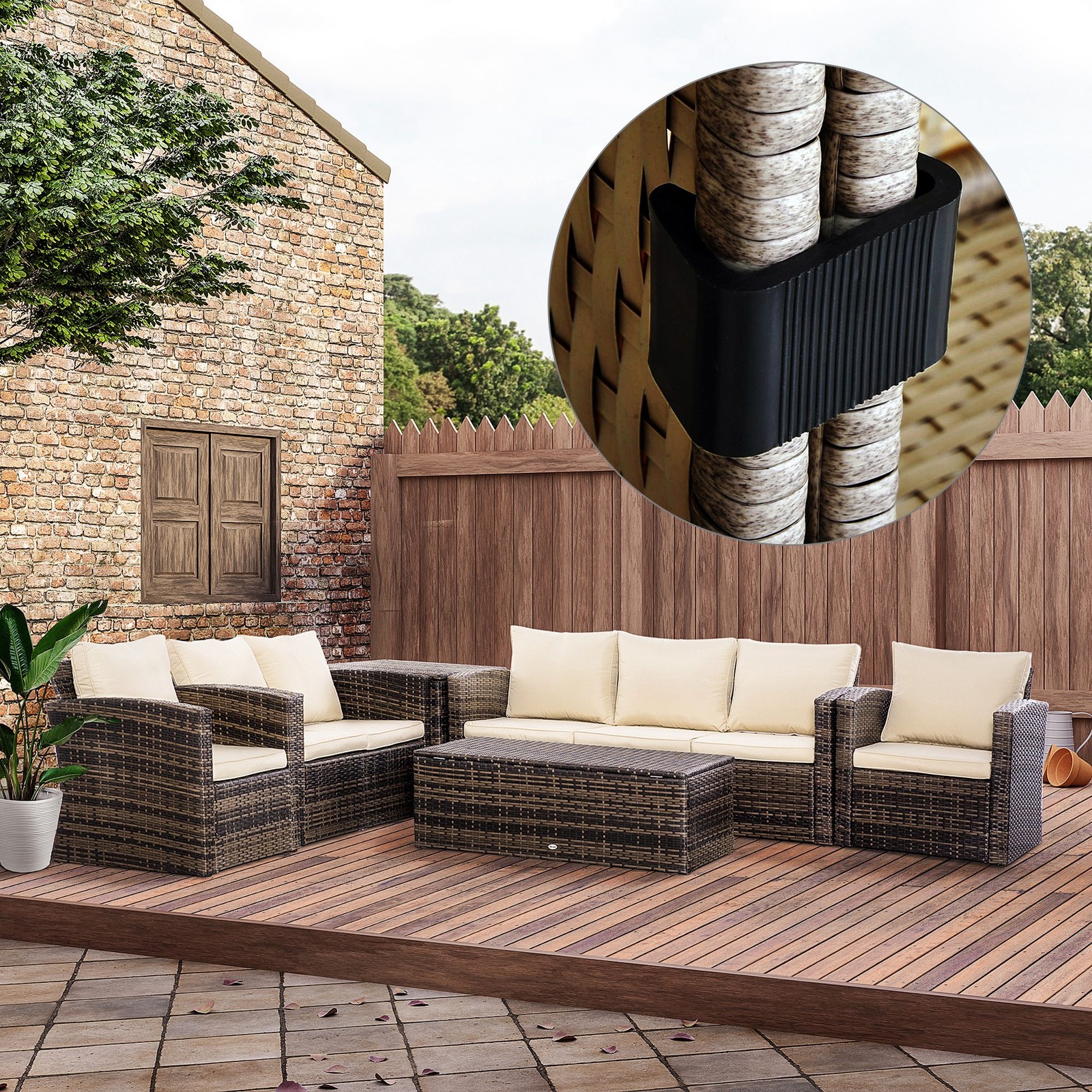 10Pcs Outdoor Patio Wicker Furniture Fasteners Clip Sectional Connector Black