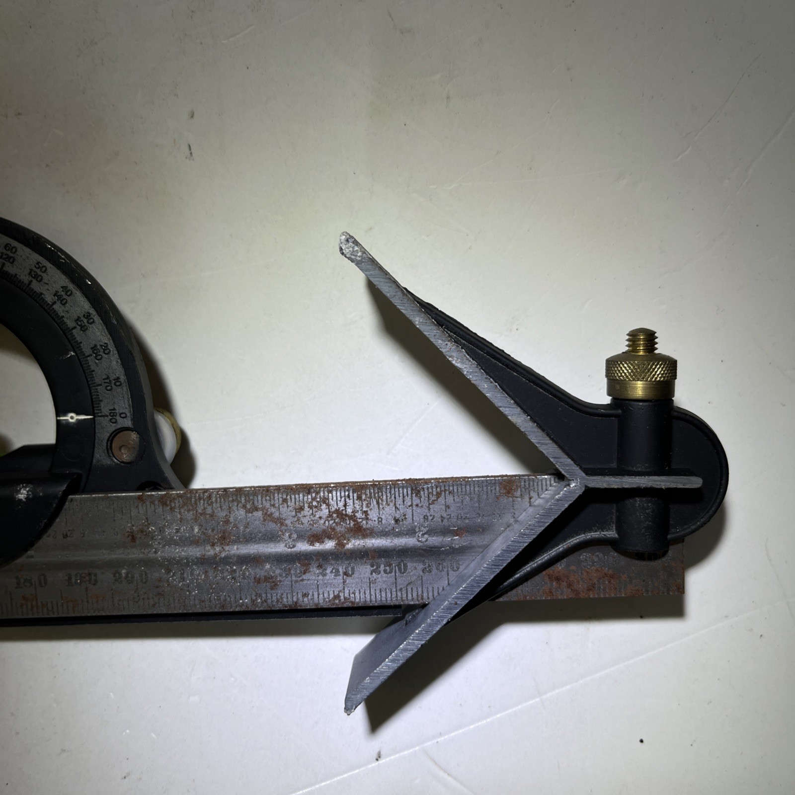 Vintage Adjustable Bevel Protractor Angle Finder Sliding Bevel W/Protractor Head