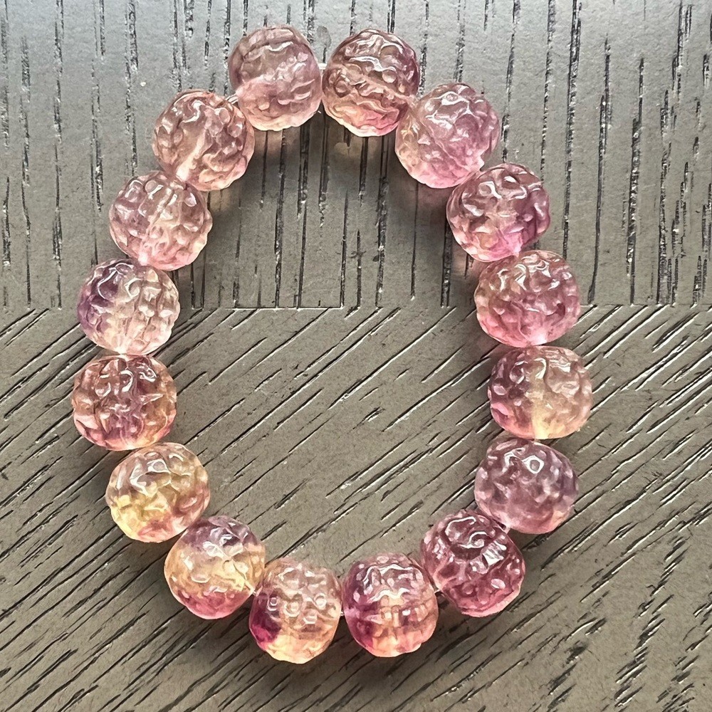 Beautiful fluorite bracelet 12mm SIZE 6.25’ ( See pictures)