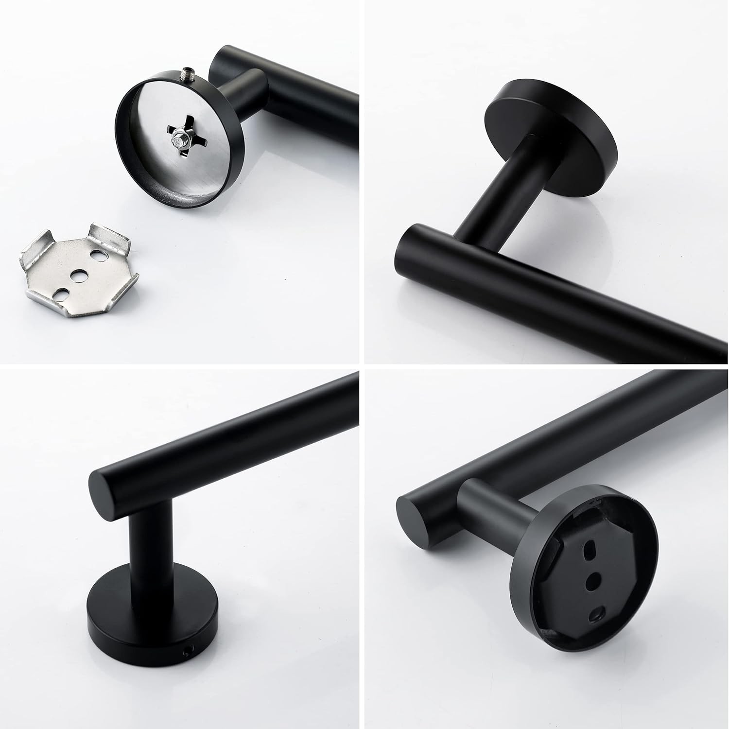 Hand Towel Holder for Bathroom, Matte Black Bar,
