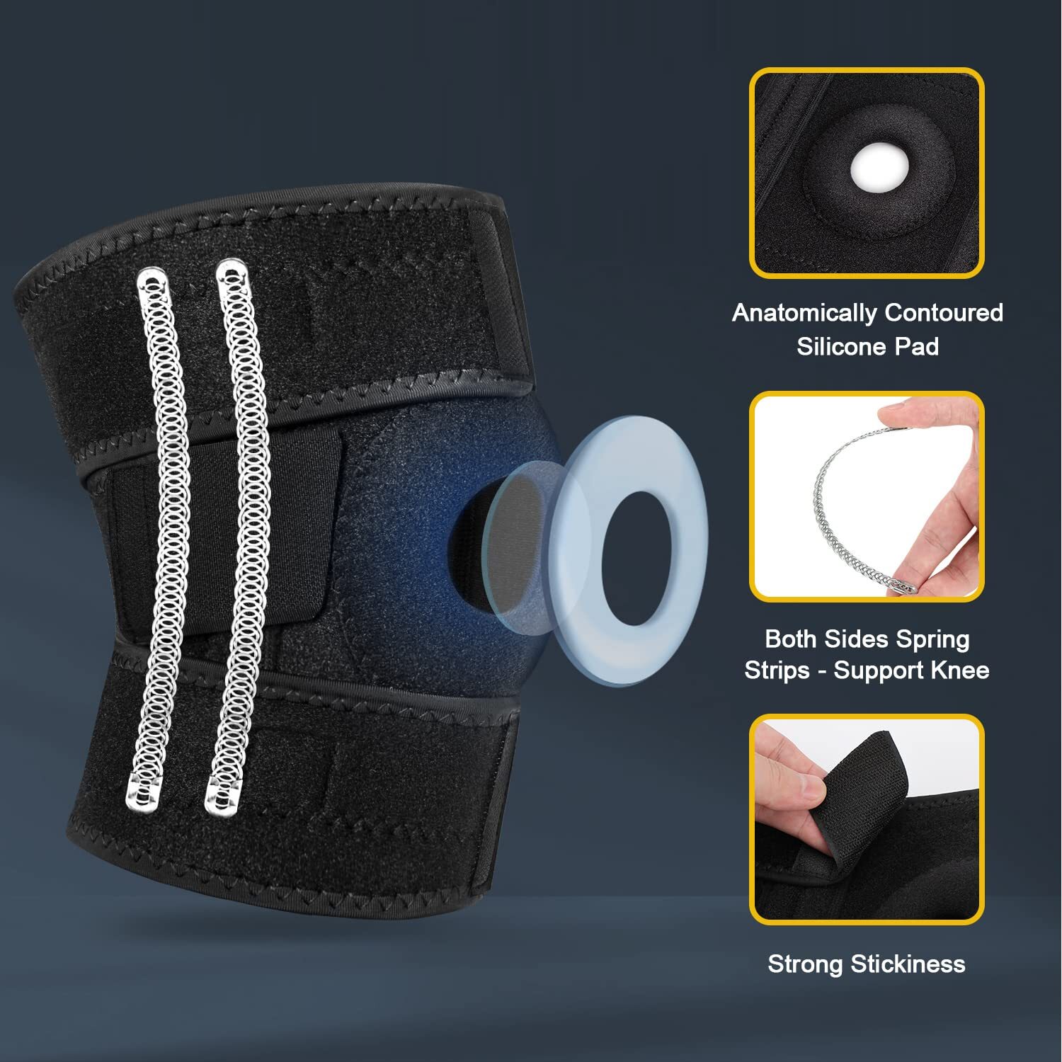 Knee Sleeve Strap Compression Brace Support Sport Joint Pain Arthritis Relief US