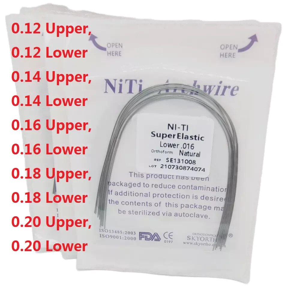 50Pks Dental Super Elastic NITI Arch Wires Orthodontic Round Natural/Ovoid Arcs