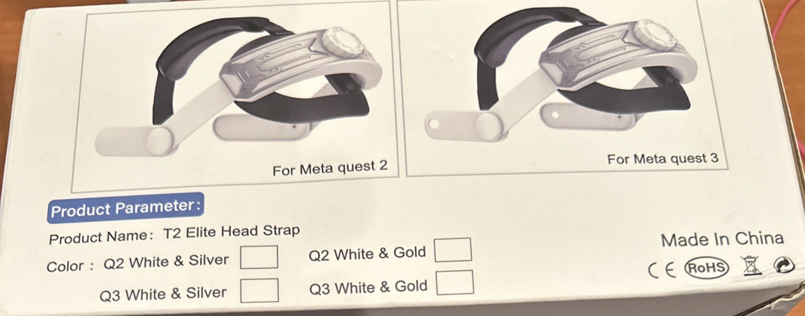 VR Headset T2 Elite Head Strap Headband For Meta Quest 2 Or 3
