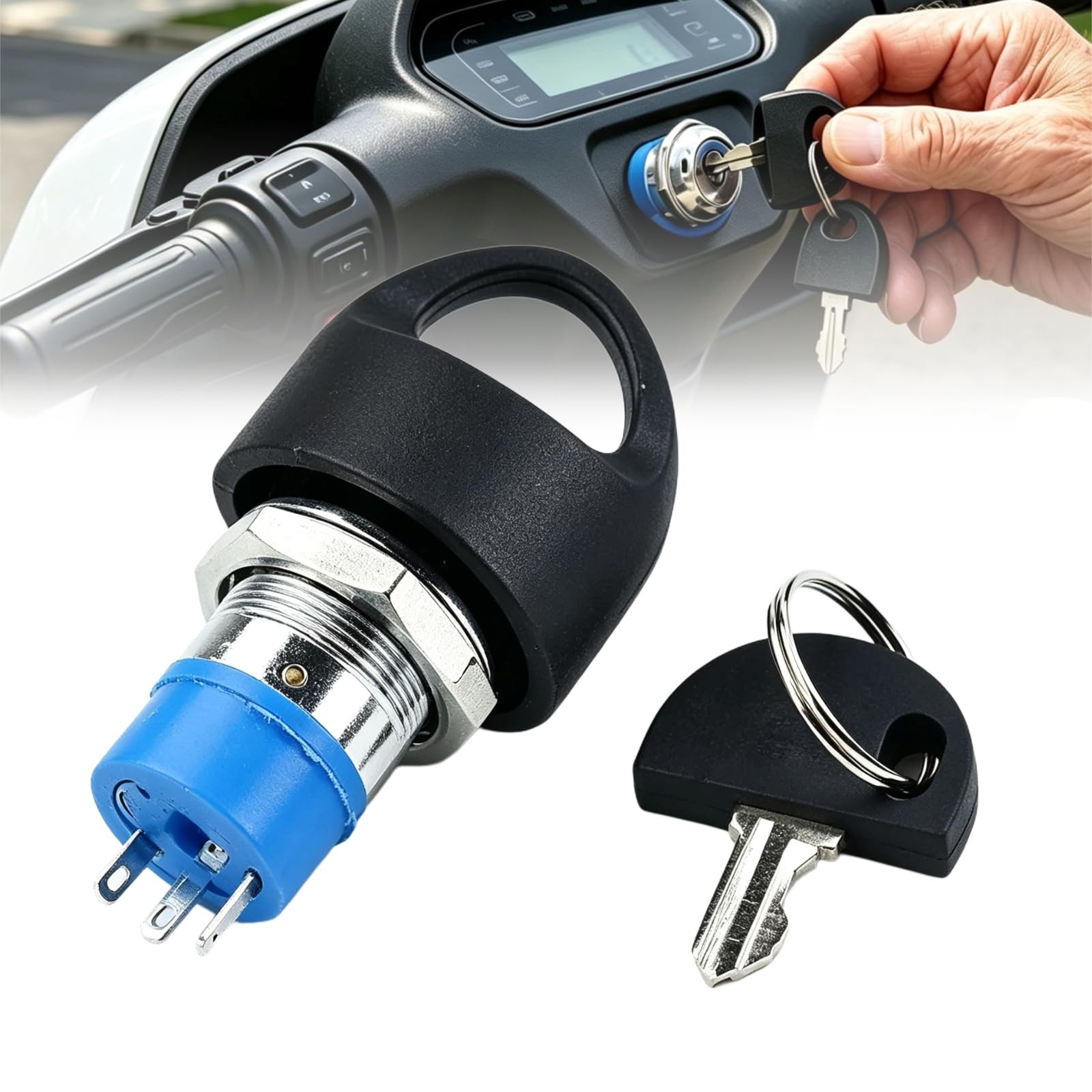 Ignition Switch with 2 Keys, Easy Pull Mobility Scooter Replacement Switch | Com
