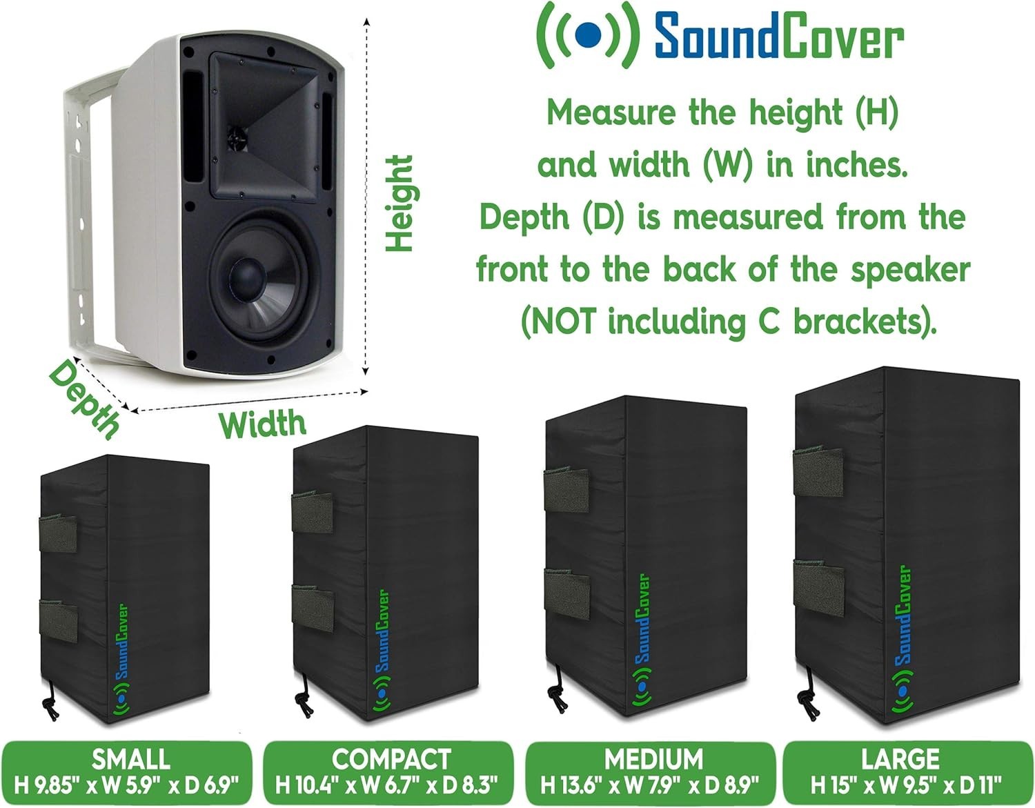 The Light Outdoor Speaker Covers for C-Bracket Mounted Speakers – 210T Poly...