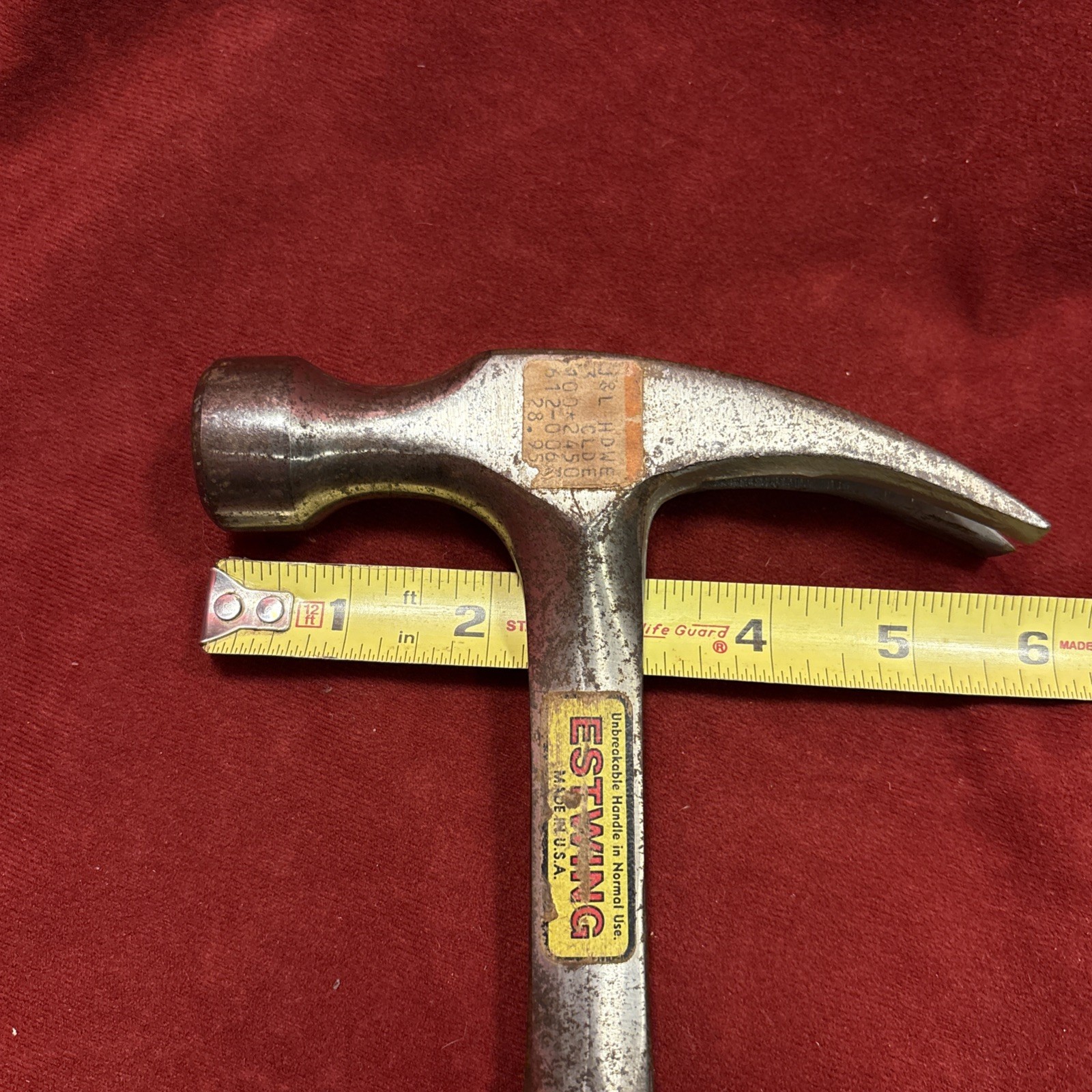 Vintage ESTWING Hammer With Stacked Leather Handle