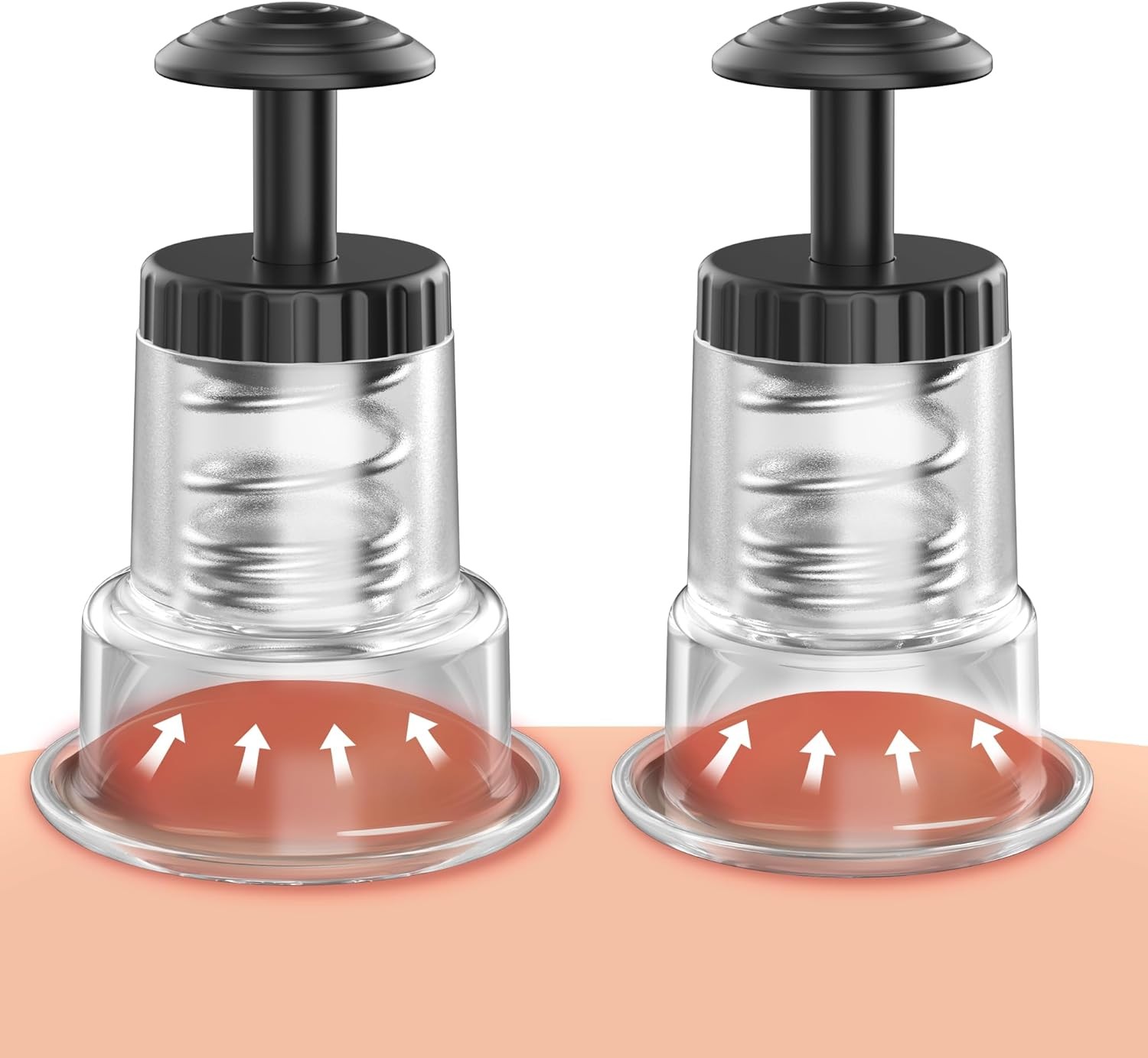 Cupping Kit for Massage Therapy, 2 Sizes Cupping Set, Unique Piston Design, Port