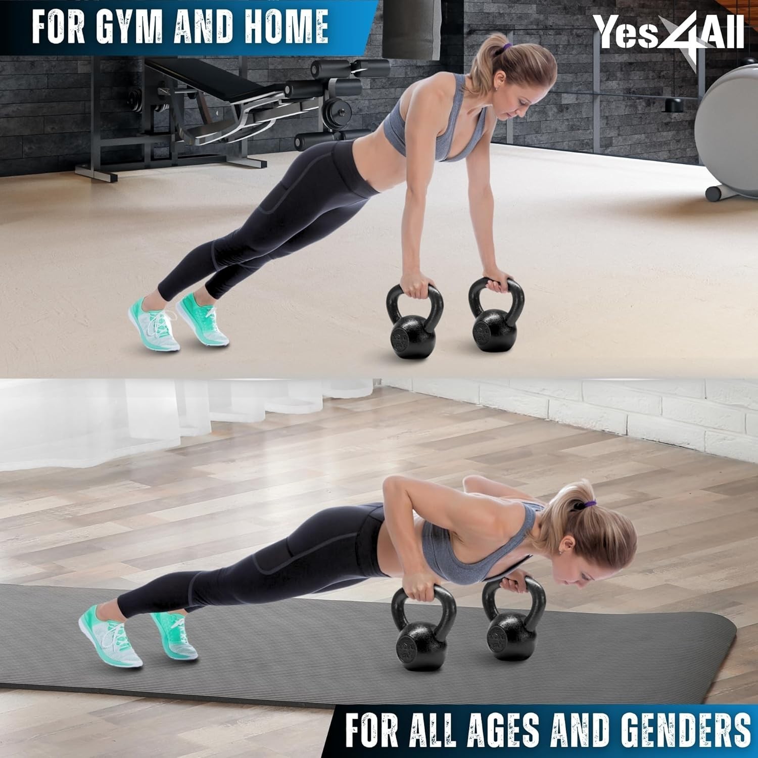 10 lbs Black Cast Iron Kettlebell - Smooth Handle for High-Rep Strength Training
