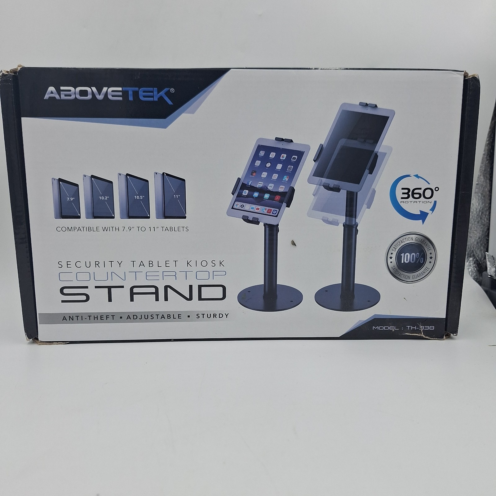 Abovetek th-338 Security Tablet Kiosk Countertop Stand 7.9 to 11" Tablets 360