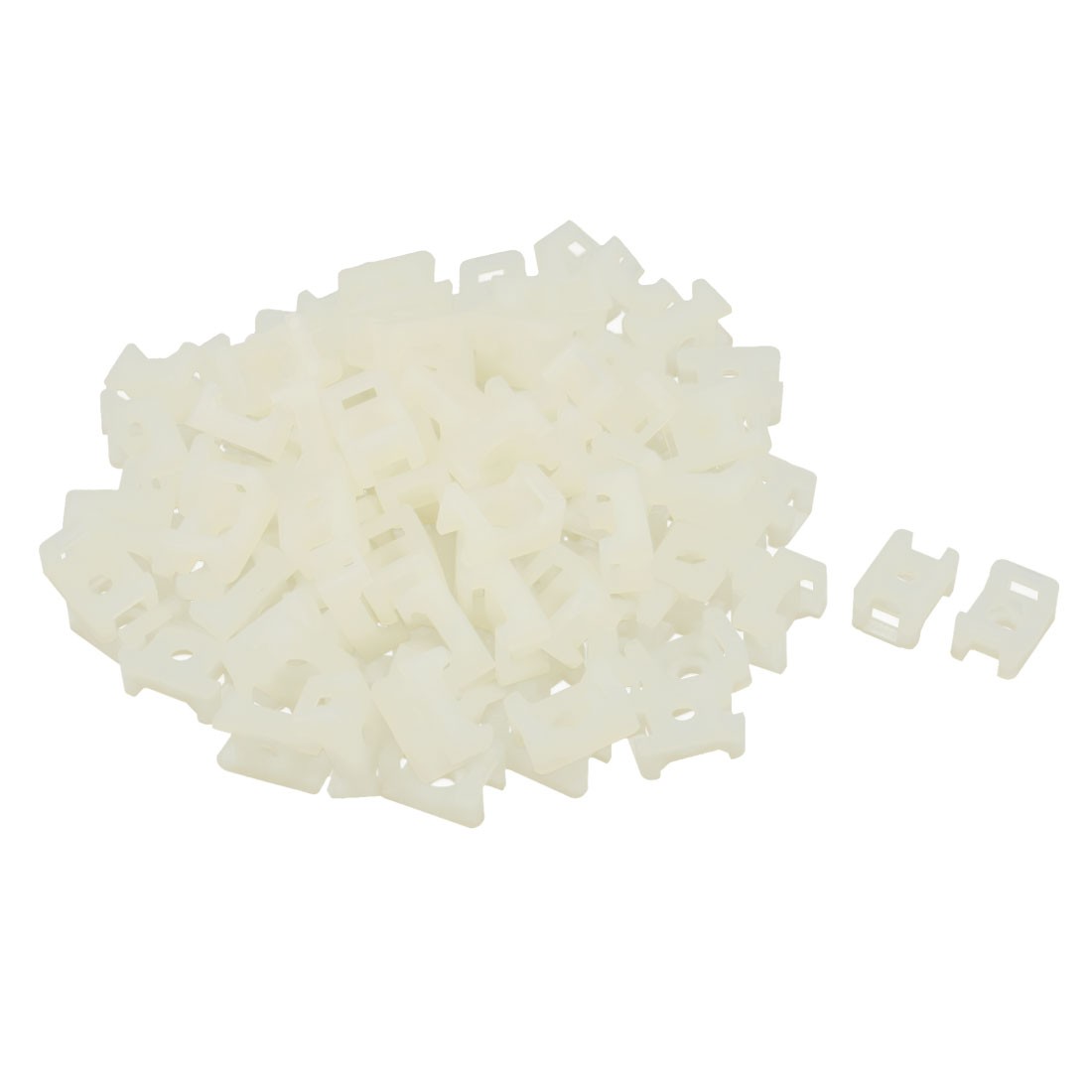 100Pack Rectangle Cable Tie Mount Base Holder Fixing Saddle for 5mm Width Wire