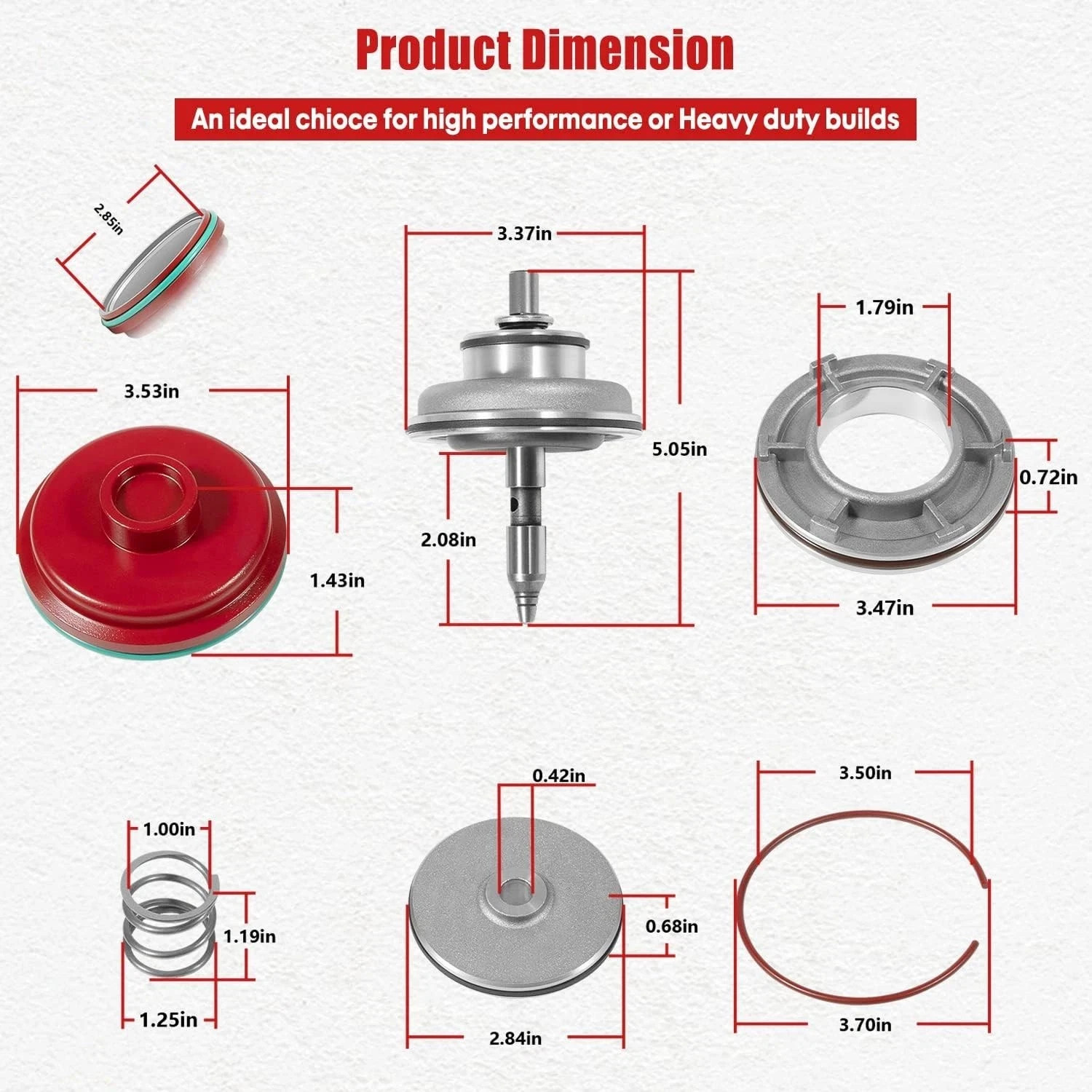 High performance Corvette Servo Piston Assembly with Cover, Snap Ring and Pin