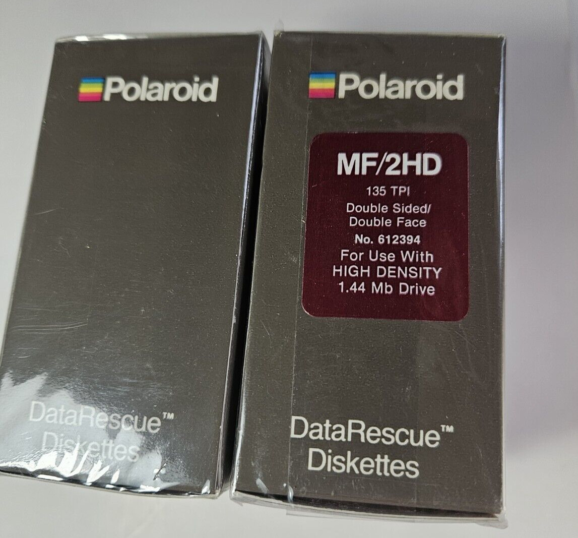 2 New Boxes Polaroid DataRescue Diskettes MF/2HD 10 Pack each box.