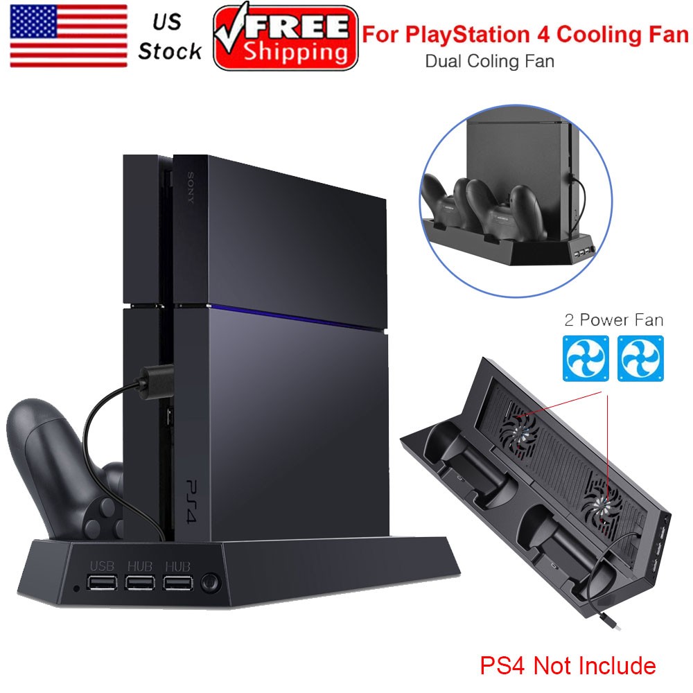 PS4 Cooling Station Vertical Stand 2 Controller Charging Dock For PlayStation 4