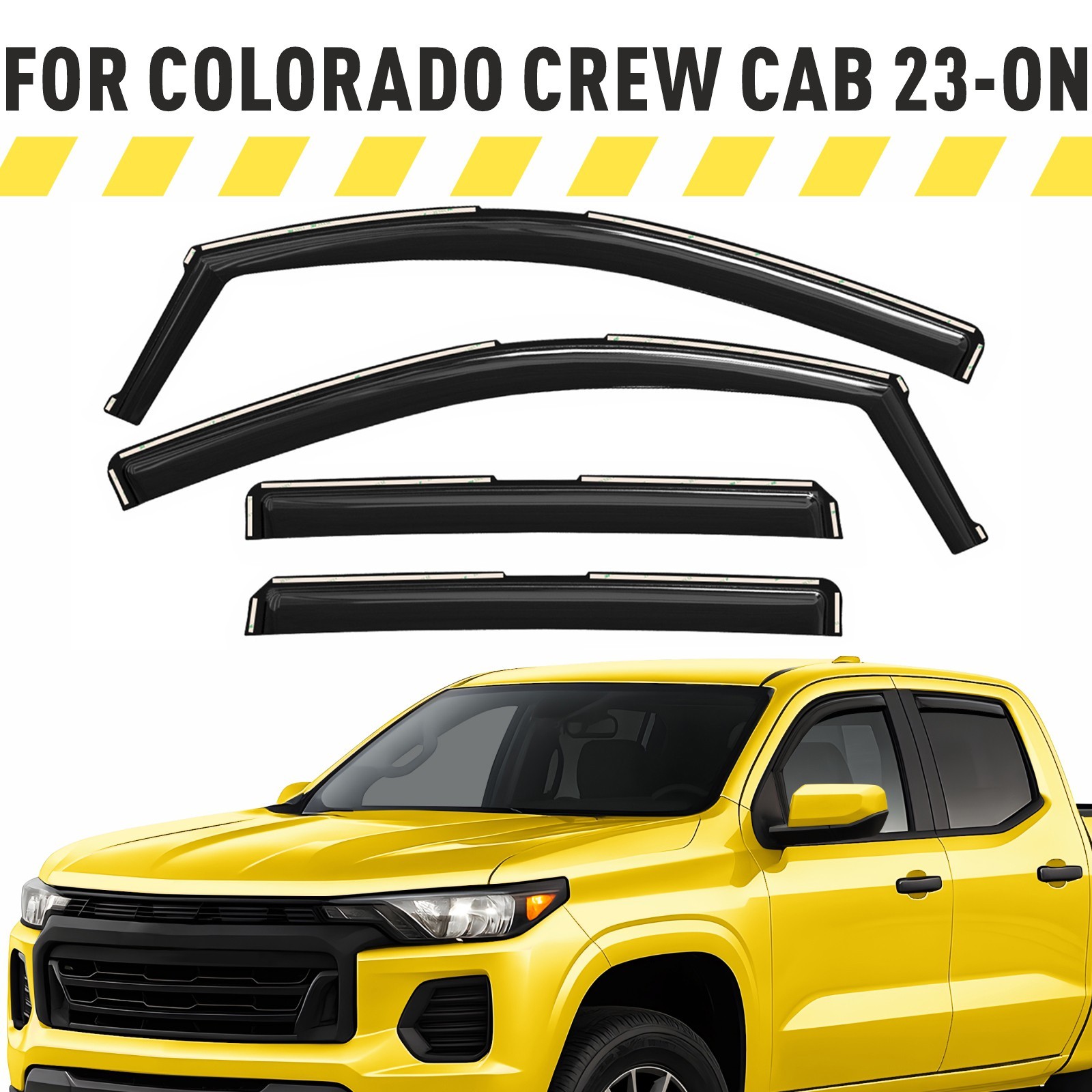 Rain Guards Vent Visors Shade for 23-26 Chevrolet (Chevy) Colorado Crew Cab