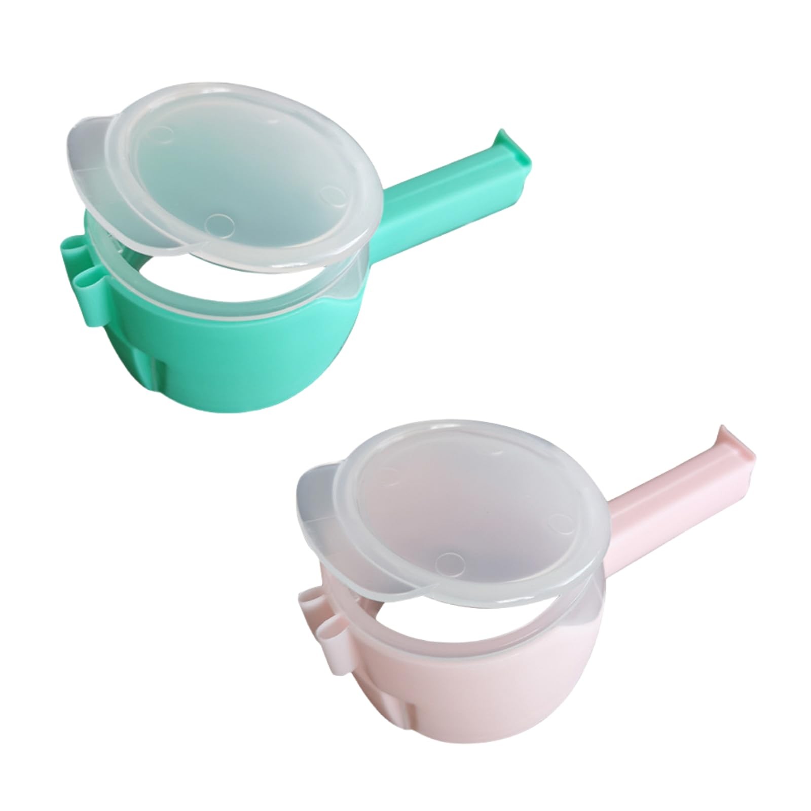 2 Pcs Green and Pink Bag Clips with Pour Spout, Food Storage Clips for Sealin...