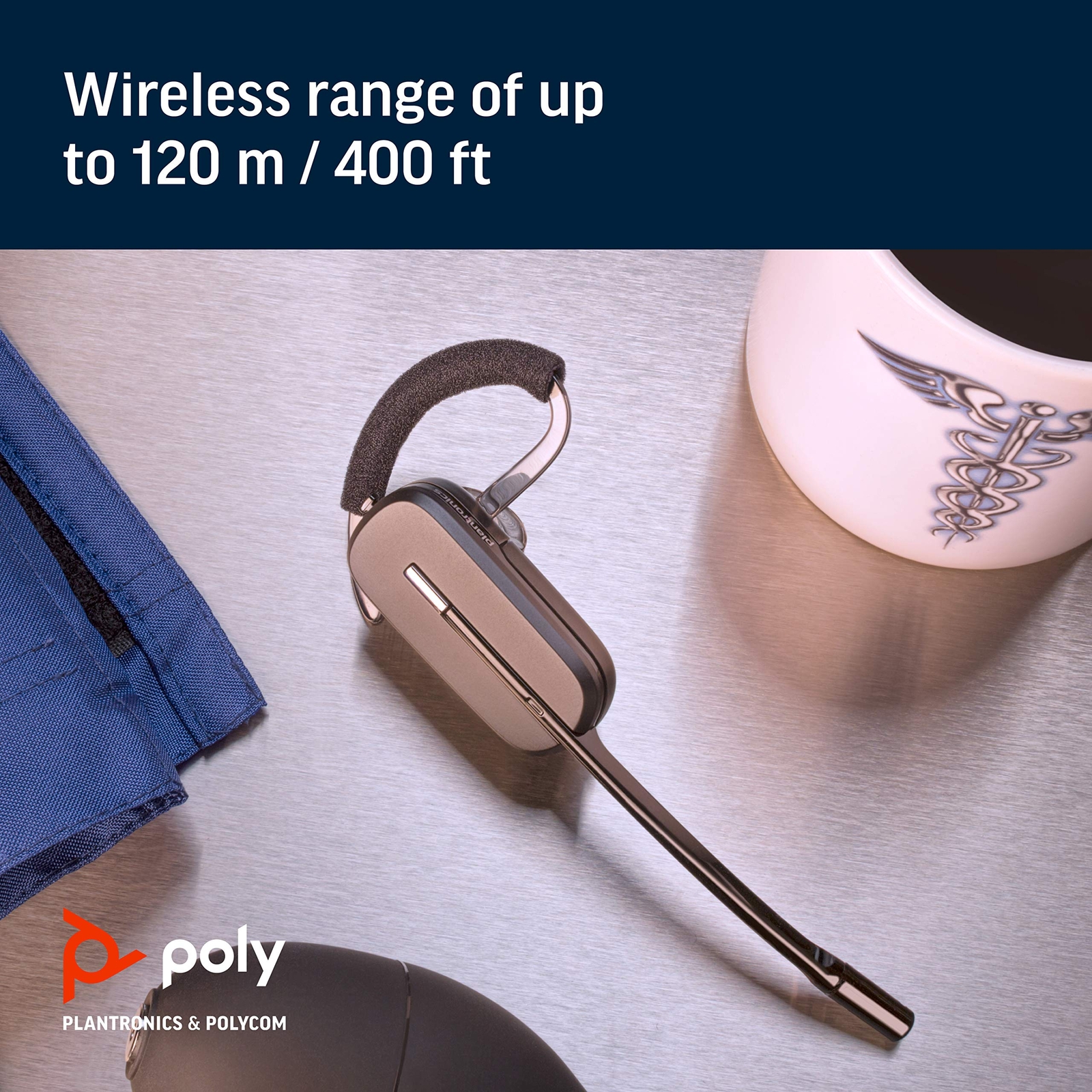 Plantronics CS540 Wireless DECT Headset Poly Single Ear Mono Convertible