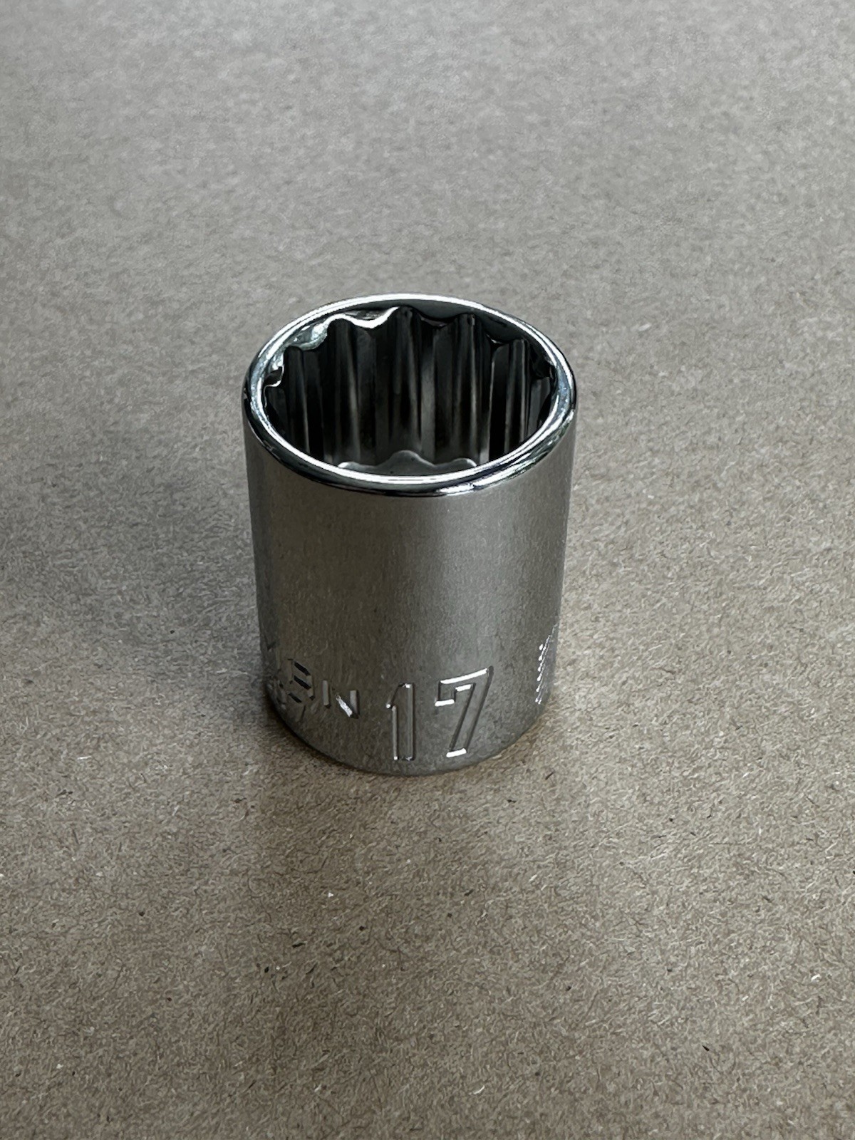 Craftsman 3/8"drive, 17mm 12 point shallow socket CMMT44307.  0167