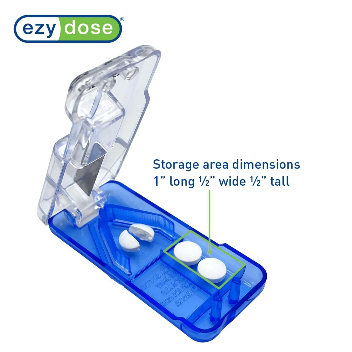 Ergonomic Pill Splitter with Built-in Storage for Tablets & Vitamins – BPA-Free