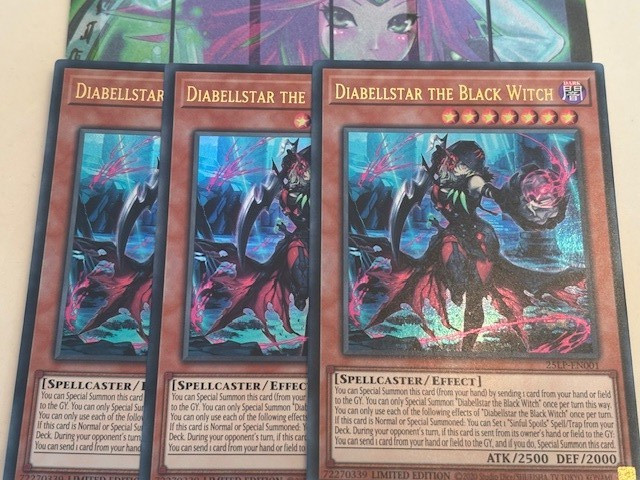 Yugioh 3x Diabellstar the Black Witch 25LP-EN001 Ultra Limited Edition 2025 NM