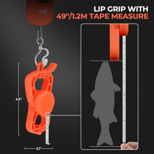 Digital Fish Scale 65lb Capacity, USB Rechargeable, Ultra-Thin LCD Display, Ergo
