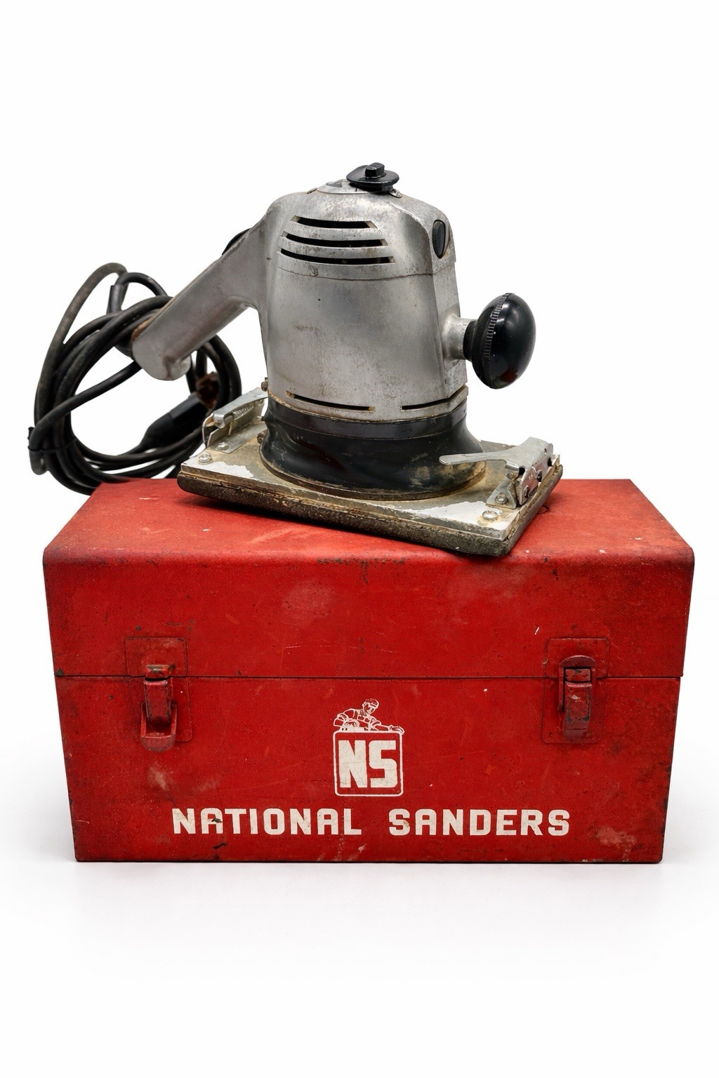 Vintage National Sanders Electric Orbital Finishing Sander w/ Original Case USA