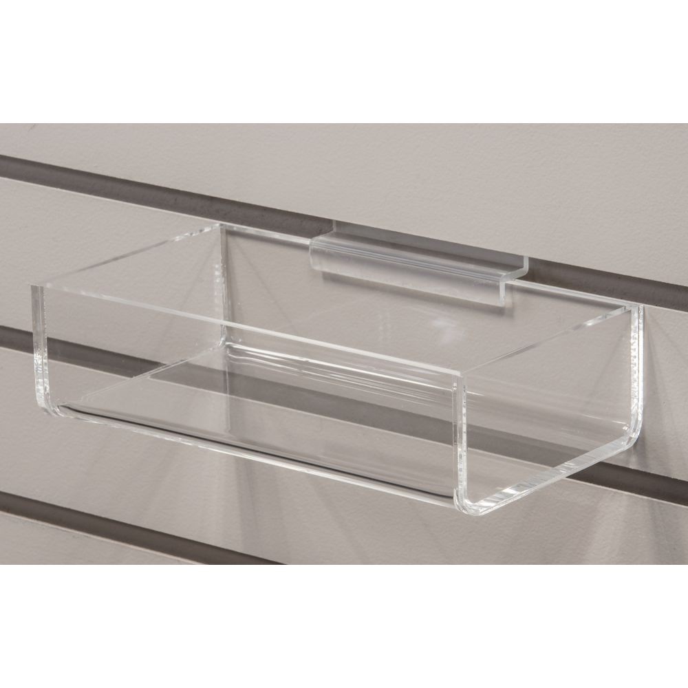 Slatwall Acrylic Tray, 8" W x 4" D x 2" H