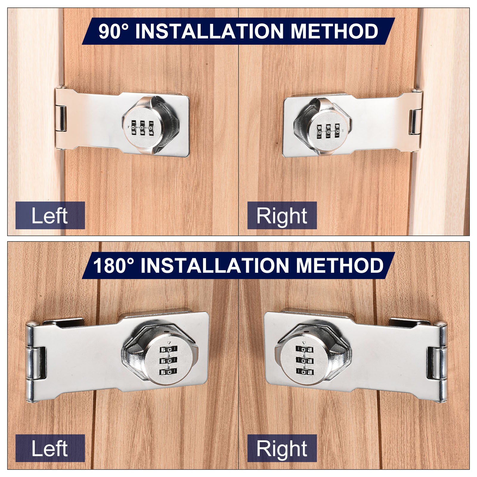 Password locker, rotary lock bathroom lock (silver)