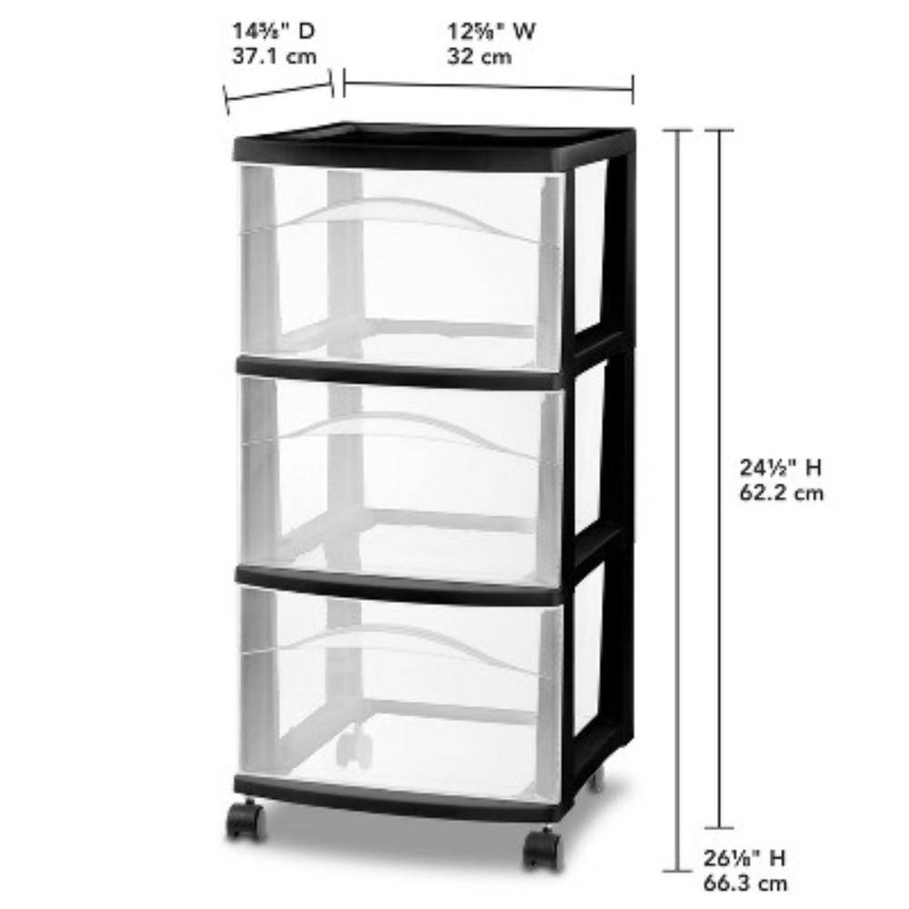 3 Drawer Medium Cart - Multi-purpose storage for lightweight items in any room
