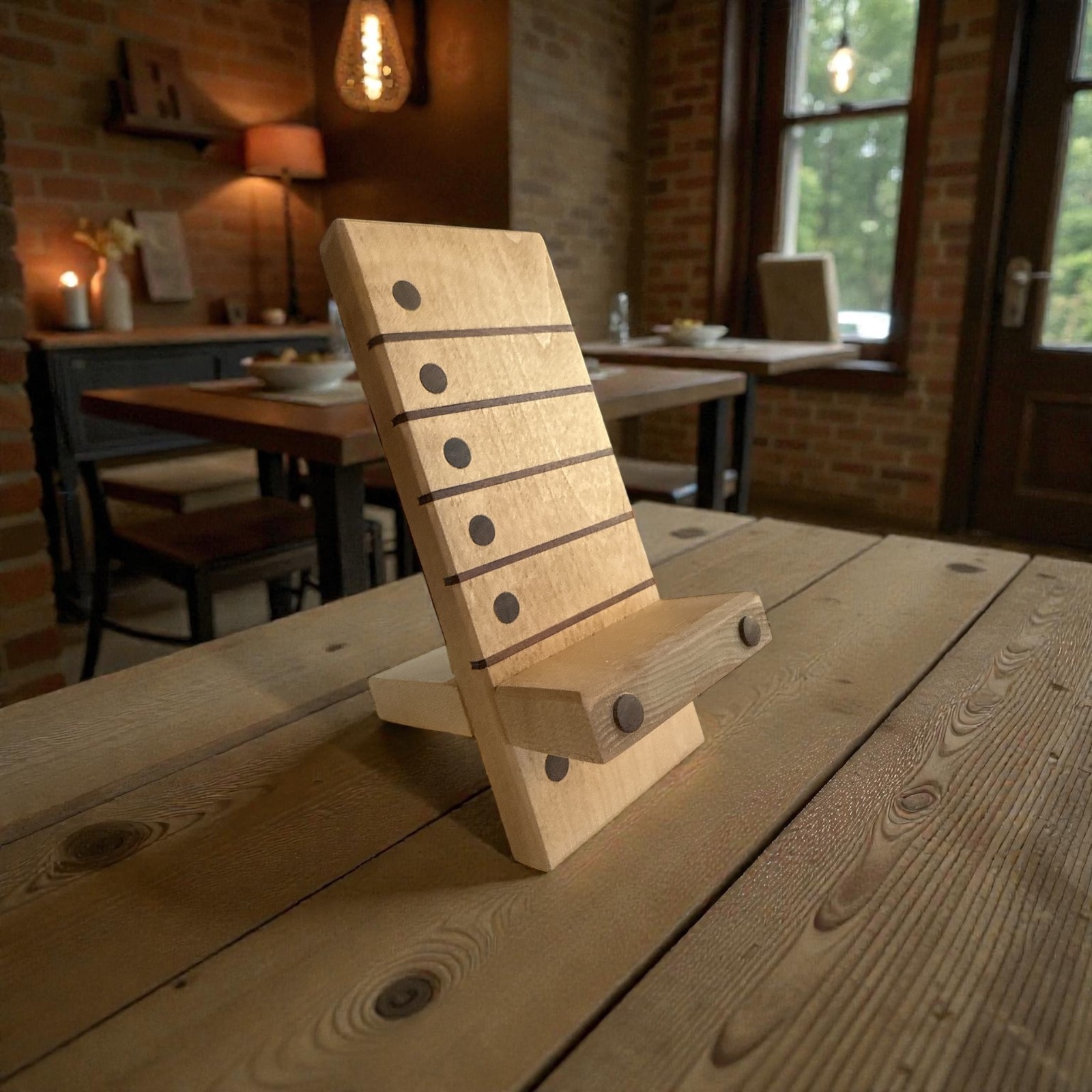 Artisan Hardwood Phone Stand – Maple, Rosewood & Walnut Accent Handcrafted Stand