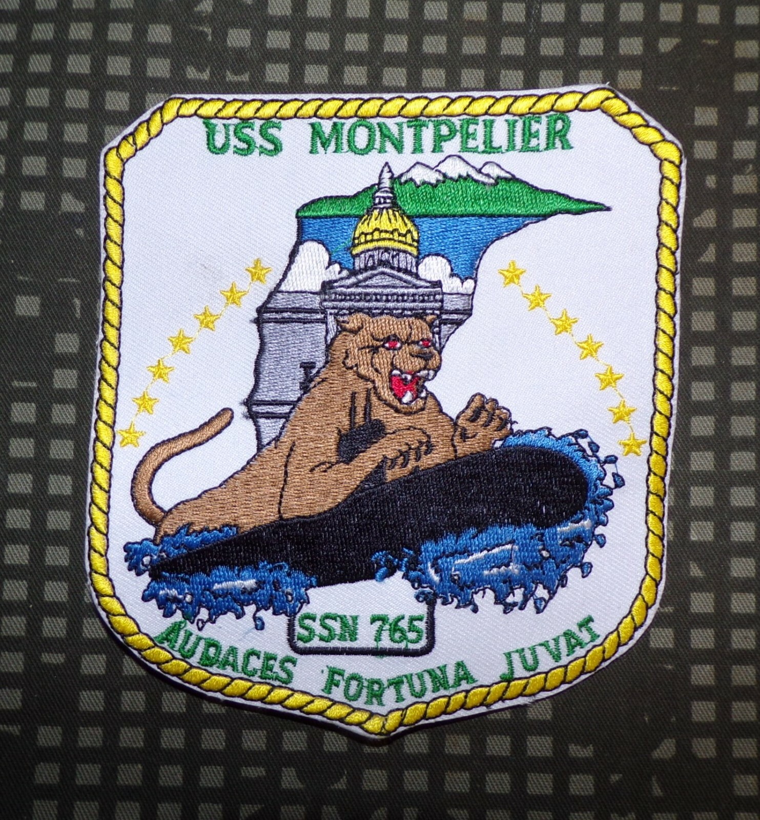 US Navy USS Montpelier SSN 765 Submarine Embroidered Full Color Patch