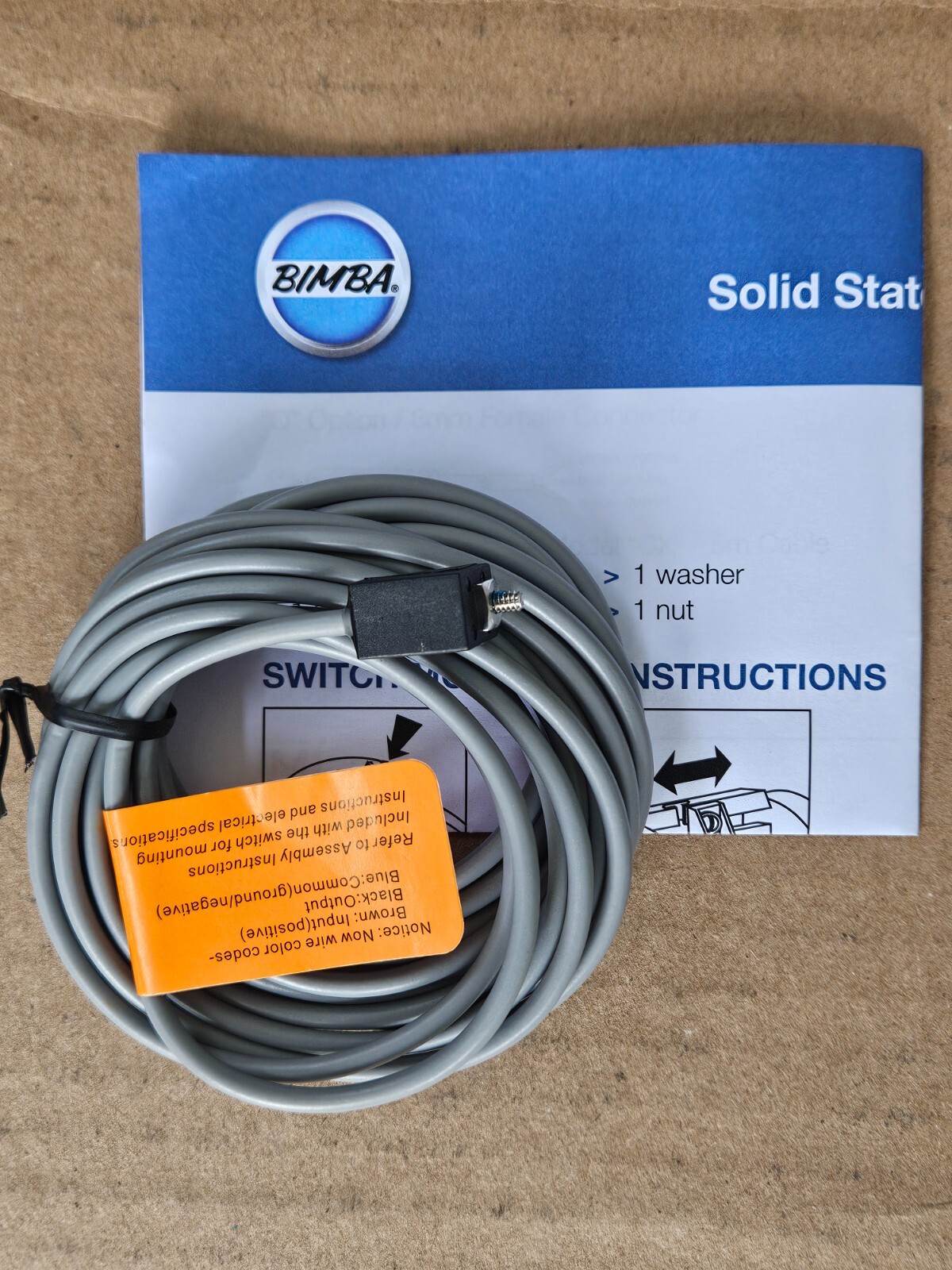BIMBA HKQC Solid State Switch For Flat-1 And Flat-II, M8 Quick Disconnect