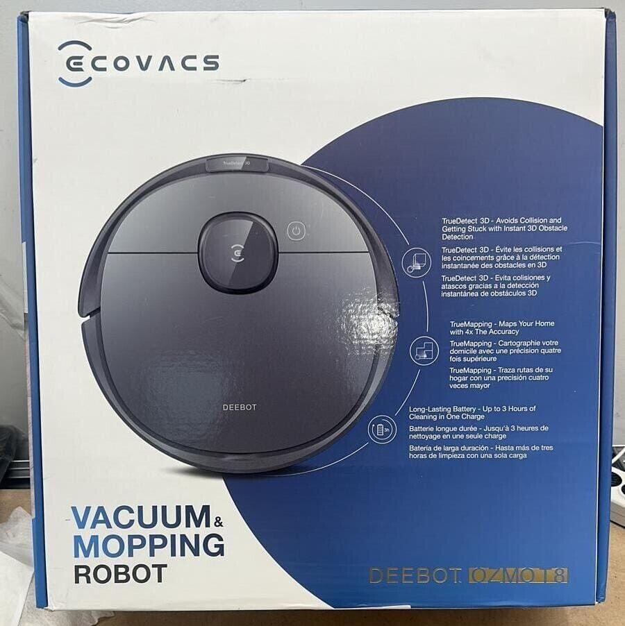 ECOVACS Deebot Ozmo T8 Robot Vacuum Cleaner & Mop Black New