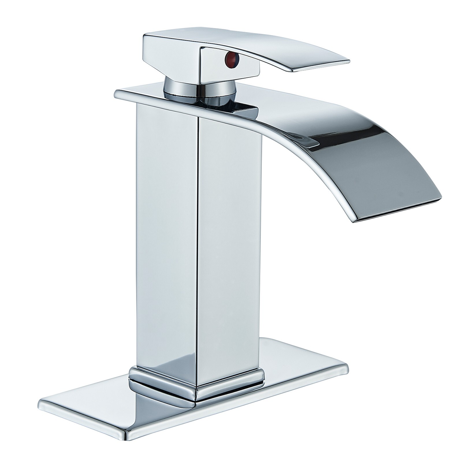 Bathroom Sink Faucet Waterfall Spout Single Handle Basin Vanity Mixer Tap Chrome