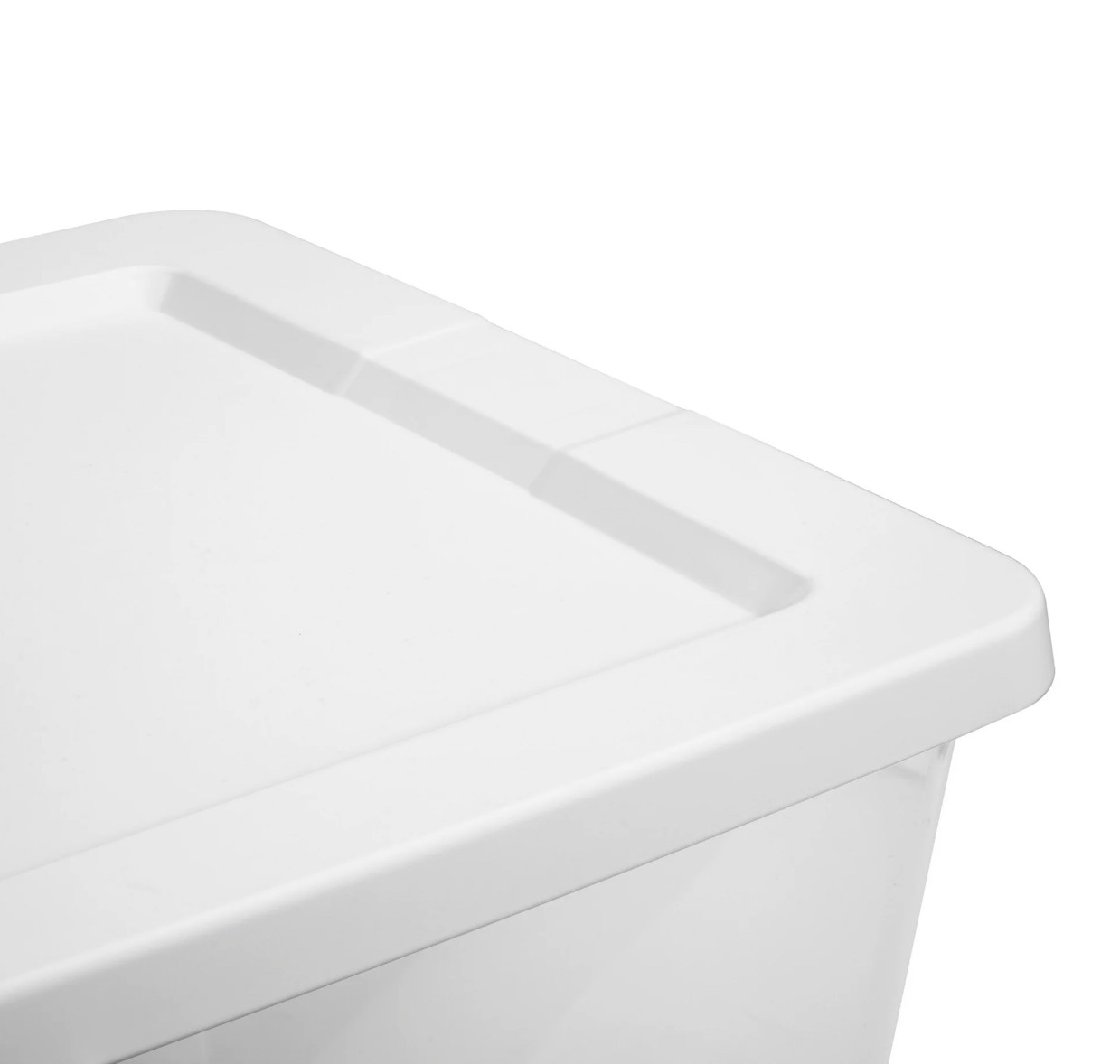 58Qt Storage Box 8 Pack Clear Plastic Bin, White Snap Lid Stackable