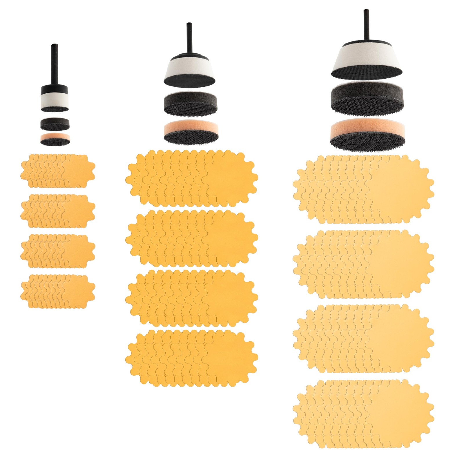Fulton 129pcs Flex Edge 1”, 2” and 3” Sanding Discs for Drill, Curved & Flat ...