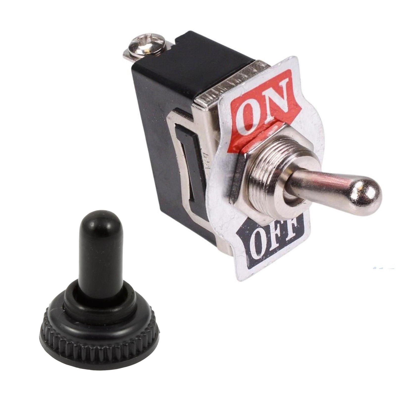 Waterproof On/Off Toggle Flick Switch SPST 15A With Screw Terminals